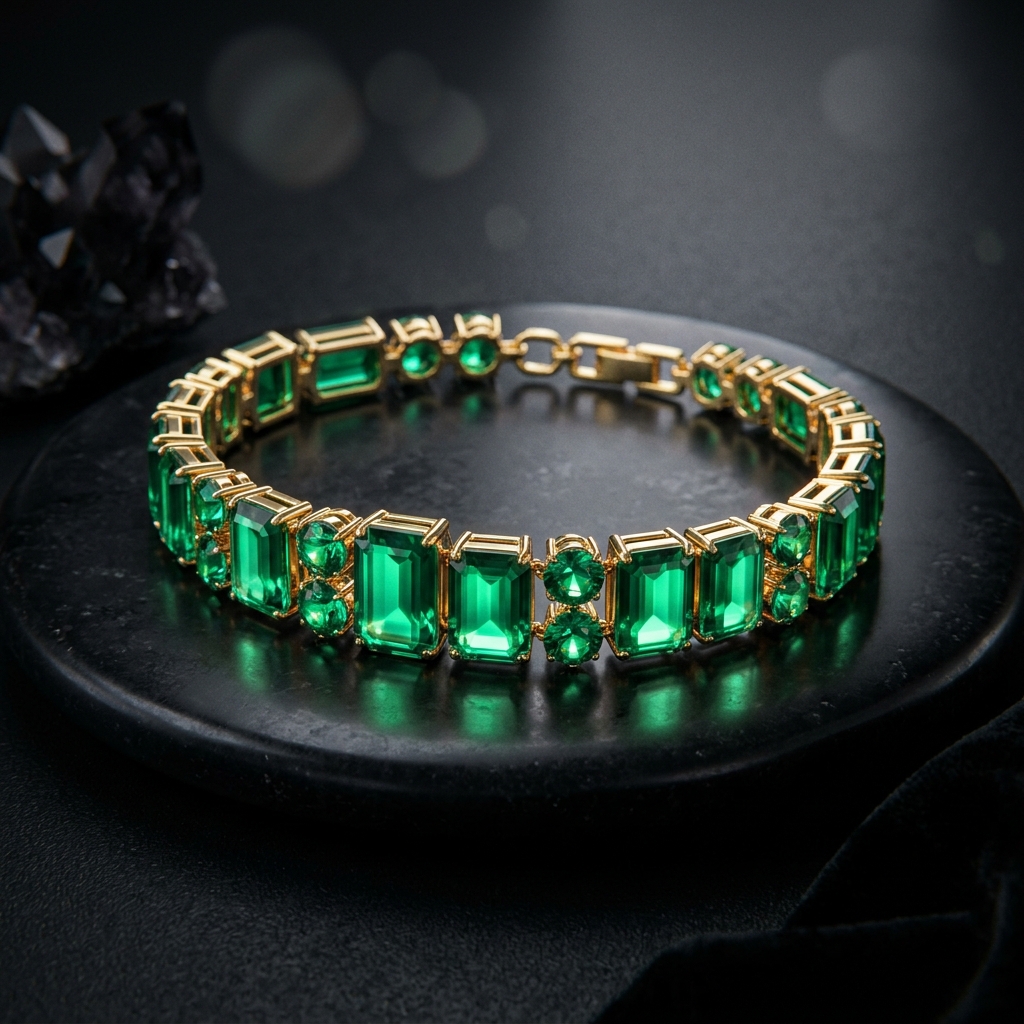 Cascata Verde &mdash; Smaragd-Tennis-Armband