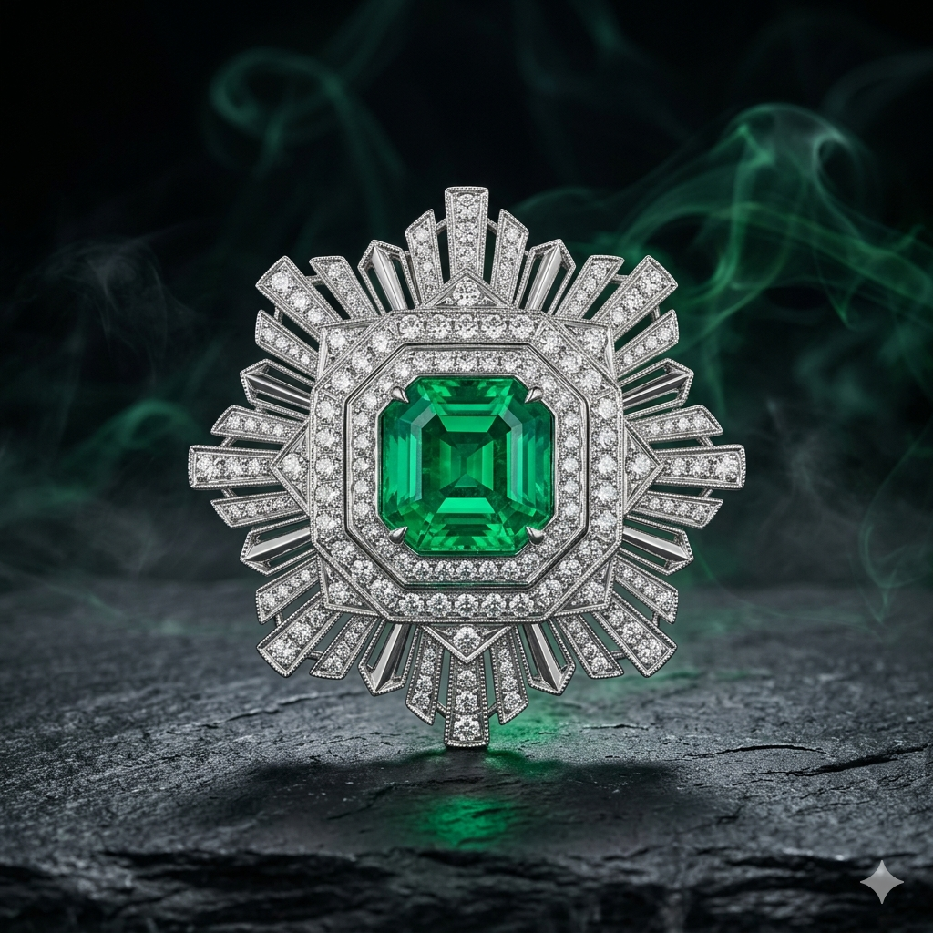 Fibule Verte &mdash; Art-D&eacute;co-Brosche