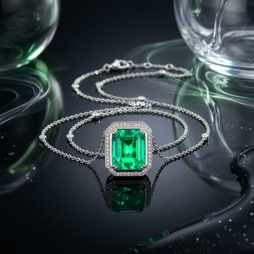 &Eacute;clat Vert &mdash; Smaragd-Diamant-Kollier