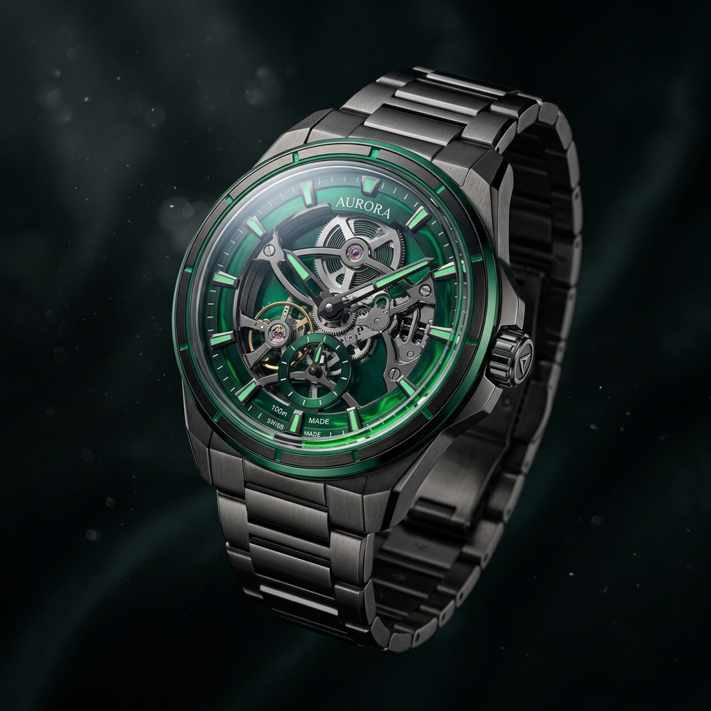 Aurora Phantom &mdash; Skelett-Automatikuhr